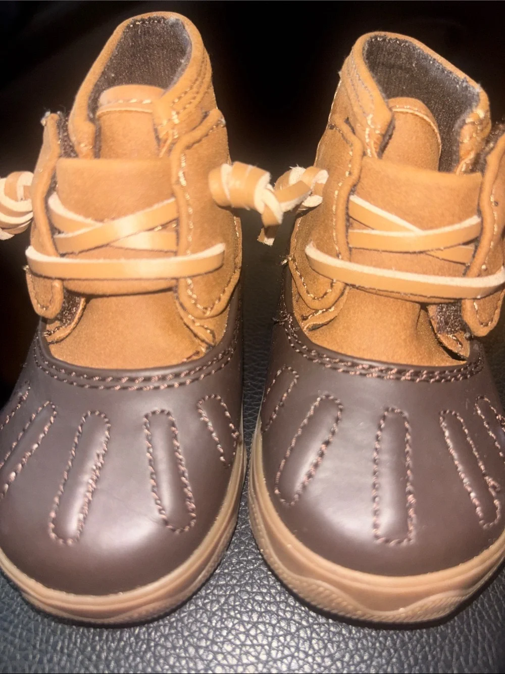 Sperry Kids Brown and Tan Lace-Up Duck Boots